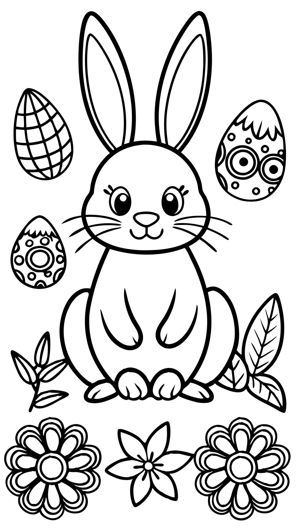 coloriage de Pâques de lapin